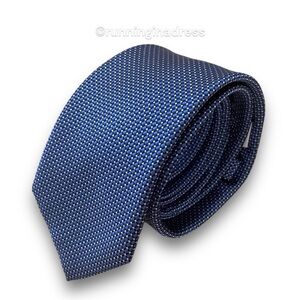 Nordstrom Rack Silk & Polyester Blend Tie In Blue White Polka Dot Pattern